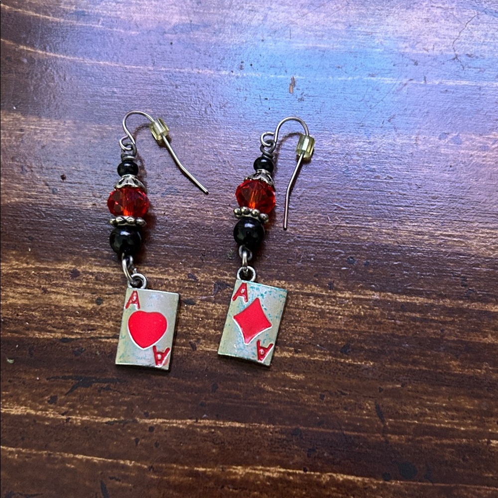 ♥️♦️Alice/Card Poker Handmade Earrings